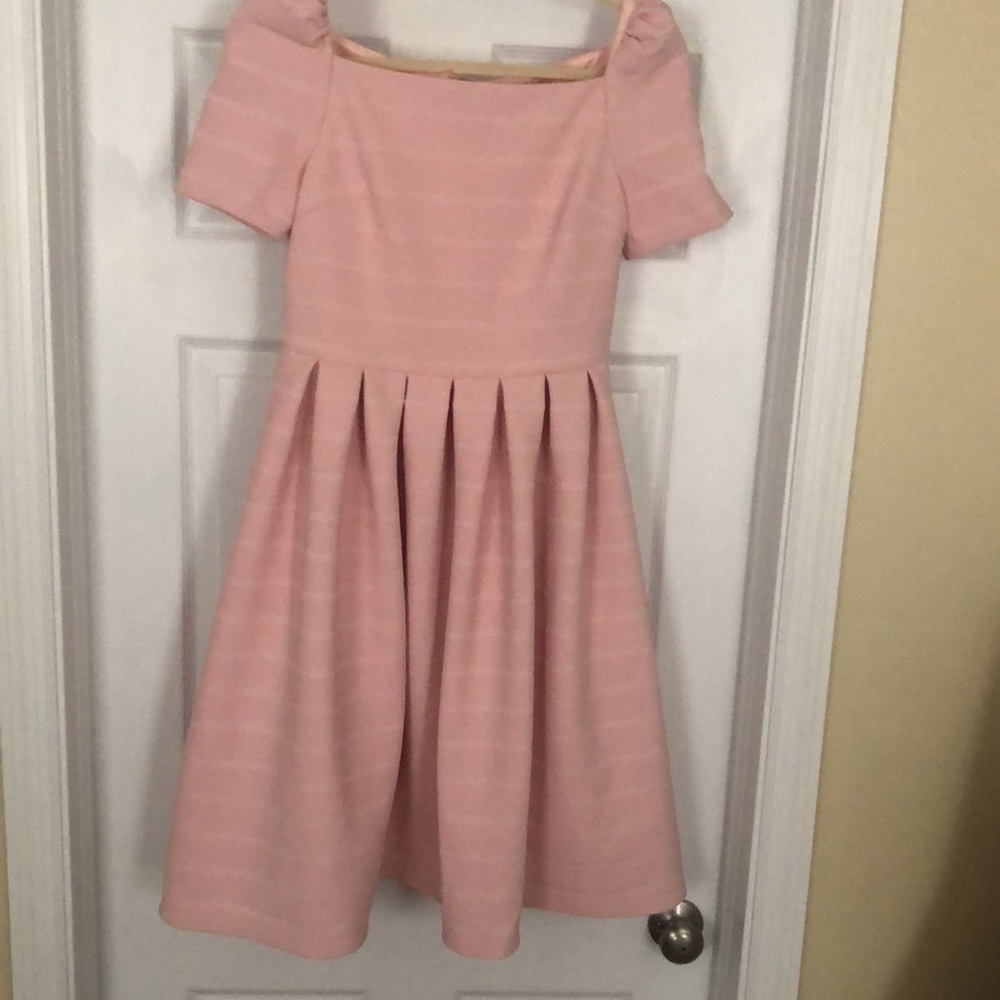 NWT Gal Meets Glam Aria Pink Textured PleatedDress